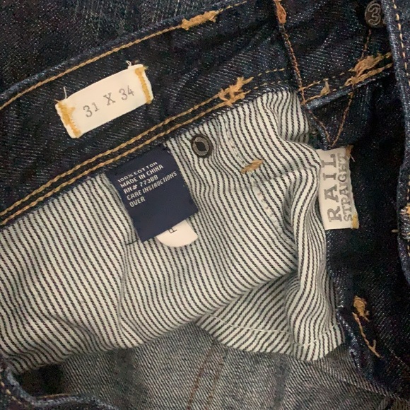 MADEWELL Distressed Rail Straight Denim Jeans Dark Indigo Whiskering 31 - Picture 10 of 10